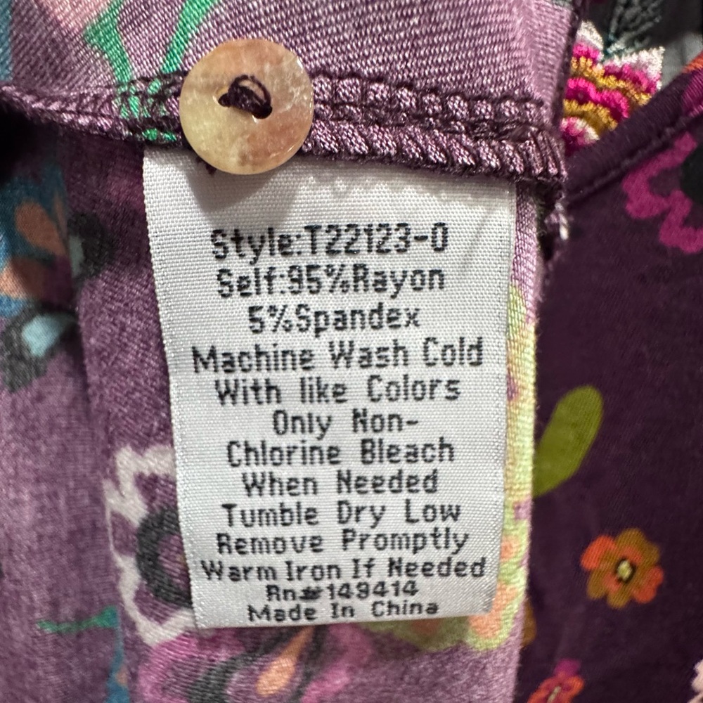 NWT Johnny Was The Janie Favorite High Neck Swing Tunic in Multi Floral Sz XXS - Picture 8 of 12